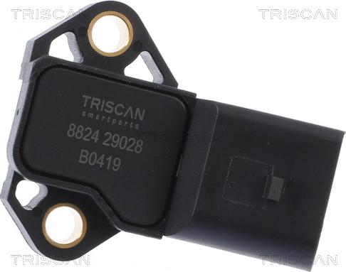 Triscan 8824 29028 - Датчик, тиск у впускний трубі autocars.com.ua