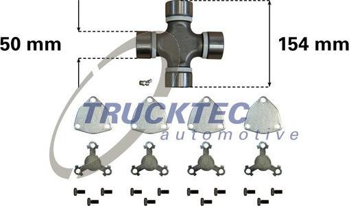 Trucktec Automotive 03.34.005 - Шарнир, продольный вал avtokuzovplus.com.ua