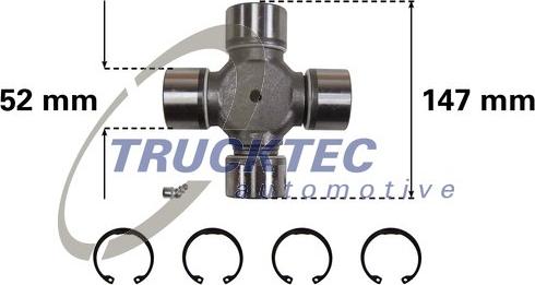 Trucktec Automotive 05.34.002 - Шарнир, продольный вал avtokuzovplus.com.ua