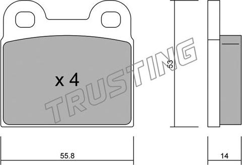 Trusting 002.0 - Гальмівні колодки, дискові гальма autocars.com.ua