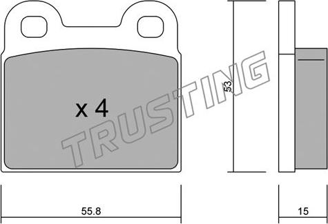 Trusting 002.1 - Тормозные колодки, дисковые, комплект avtokuzovplus.com.ua