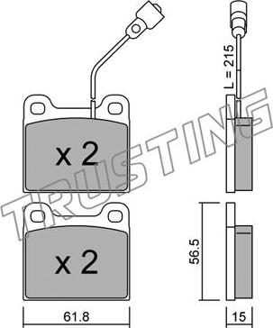 Trusting 003.2 - Тормозные колодки, дисковые, комплект avtokuzovplus.com.ua