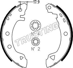 Trusting 004.007 - Комплект гальм, барабанний механізм autocars.com.ua