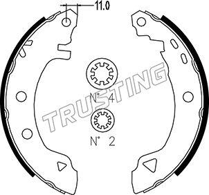 Trusting 004.008 - Комплект тормозных колодок, барабанные autodnr.net