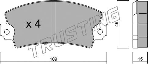 Trusting 005.2 - Тормозные колодки, дисковые, комплект avtokuzovplus.com.ua