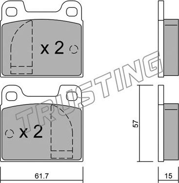 Trusting 009.0 - Тормозные колодки, дисковые, комплект avtokuzovplus.com.ua