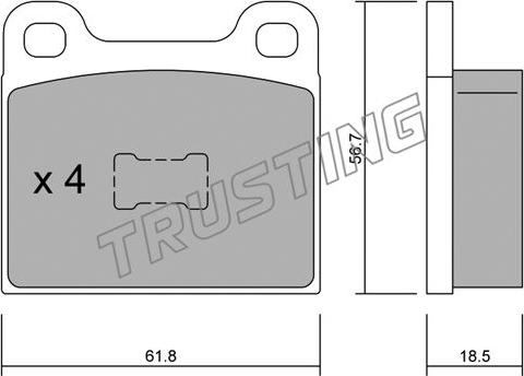 Trusting 011.1 - Гальмівні колодки, дискові гальма autocars.com.ua