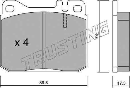 Trusting 013.1 - Тормозные колодки, дисковые, комплект avtokuzovplus.com.ua