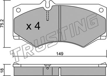 Trusting 016.0 - Тормозные колодки, дисковые, комплект avtokuzovplus.com.ua