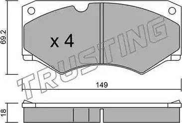 Trusting 016.4 - Гальмівні колодки, дискові гальма autocars.com.ua