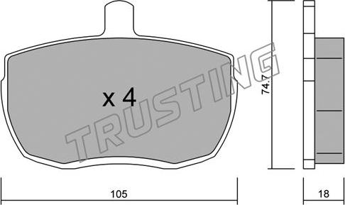 Trusting 018.0 - Гальмівні колодки, дискові гальма autocars.com.ua