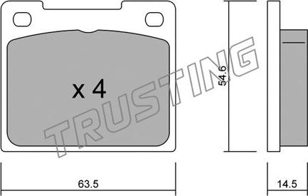 Trusting 022.0 - Гальмівні колодки, дискові гальма autocars.com.ua