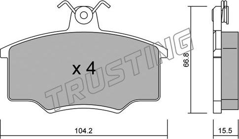 Trusting 026.1 - Гальмівні колодки, дискові гальма autocars.com.ua