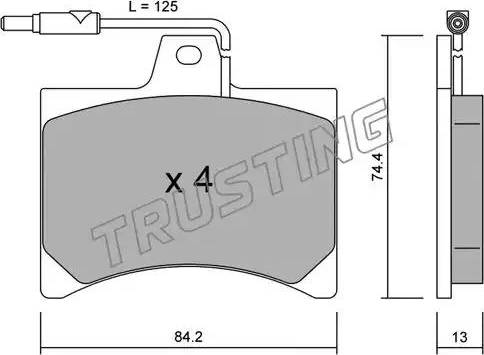 Trusting 027.0 - Тормозные колодки, дисковые, комплект avtokuzovplus.com.ua