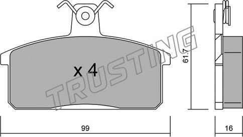 Trusting 028.0 - Гальмівні колодки, дискові гальма autocars.com.ua