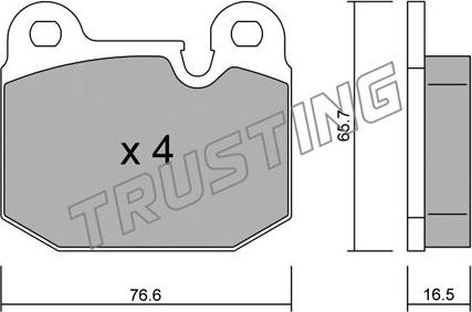 Trusting 029.0 - Тормозные колодки, дисковые, комплект avtokuzovplus.com.ua