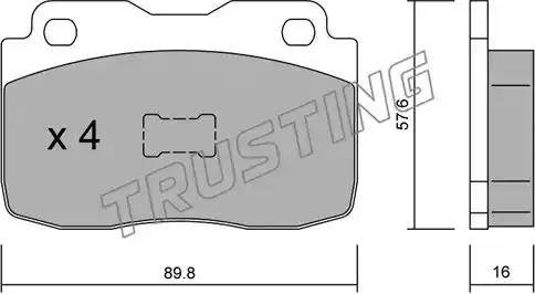 Trusting 030.0 - Тормозные колодки, дисковые, комплект avtokuzovplus.com.ua