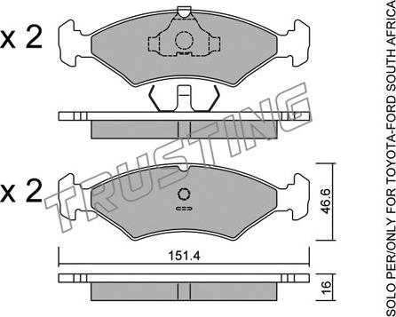 Trusting 031.2 - Тормозные колодки, дисковые, комплект autodnr.net