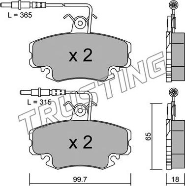 Trusting 034.1 - Гальмівні колодки, дискові гальма autocars.com.ua