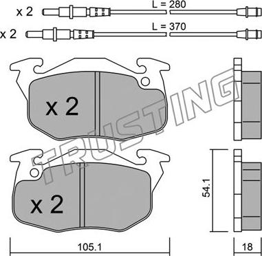 Trusting 039.1 - Тормозные колодки, дисковые, комплект avtokuzovplus.com.ua