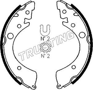 Trusting 044.008 - Комплект гальм, барабанний механізм autocars.com.ua