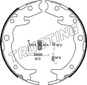 Trusting 044.023K - Комплект тормозов, ручник, парковка avtokuzovplus.com.ua