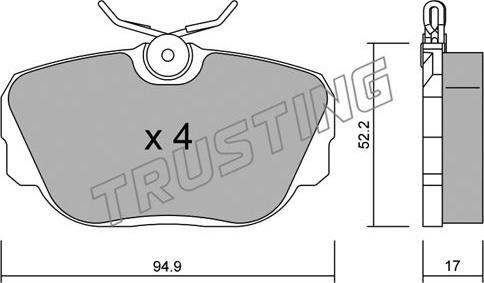 Trusting 044.0 - Гальмівні колодки, дискові гальма autocars.com.ua