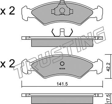 Trusting 045.0 - Тормозные колодки, дисковые, комплект avtokuzovplus.com.ua