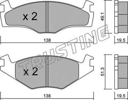 Trusting 047.1 - Гальмівні колодки, дискові гальма autocars.com.ua