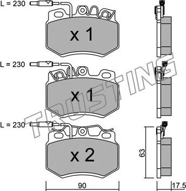 Trusting 051.0 - Тормозные колодки, дисковые, комплект avtokuzovplus.com.ua