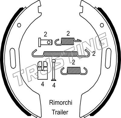 Trusting 053.003 - Комплект гальм, барабанний механізм autocars.com.ua