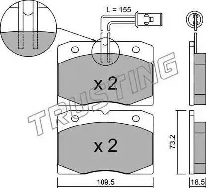 Trusting 053.0 - Тормозные колодки, дисковые, комплект avtokuzovplus.com.ua