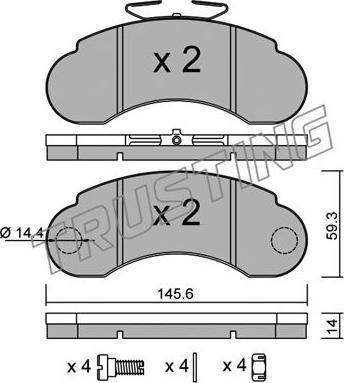 Trusting 057.1 - Гальмівні колодки, дискові гальма autocars.com.ua