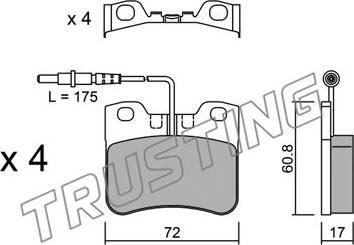 Trusting 062.0 - Тормозные колодки, дисковые, комплект avtokuzovplus.com.ua