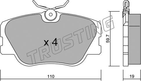 Trusting 063.0 - Тормозные колодки, дисковые, комплект avtokuzovplus.com.ua