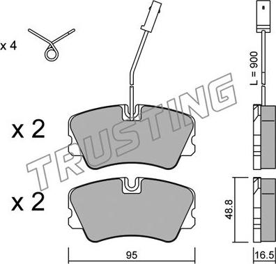 Trusting 067.1 - Гальмівні колодки, дискові гальма autocars.com.ua