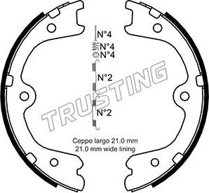 Trusting 067.200K - Комплект тормозов, ручник, парковка avtokuzovplus.com.ua