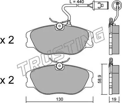 Trusting 074.0 - Тормозные колодки, дисковые, комплект avtokuzovplus.com.ua