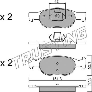 Trusting 081.1 - Гальмівні колодки, дискові гальма autocars.com.ua