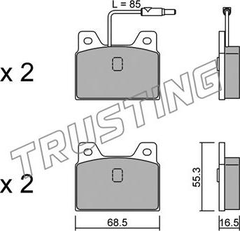 Trusting 086.0 - Тормозные колодки, дисковые, комплект avtokuzovplus.com.ua