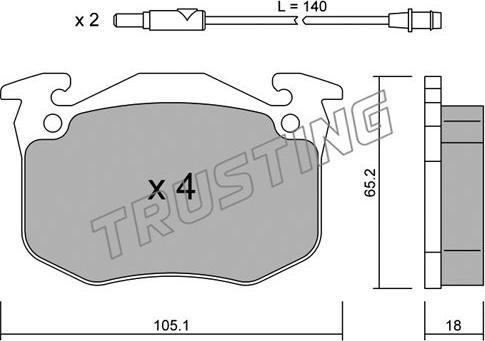 Trusting 092.0 - Гальмівні колодки, дискові гальма autocars.com.ua