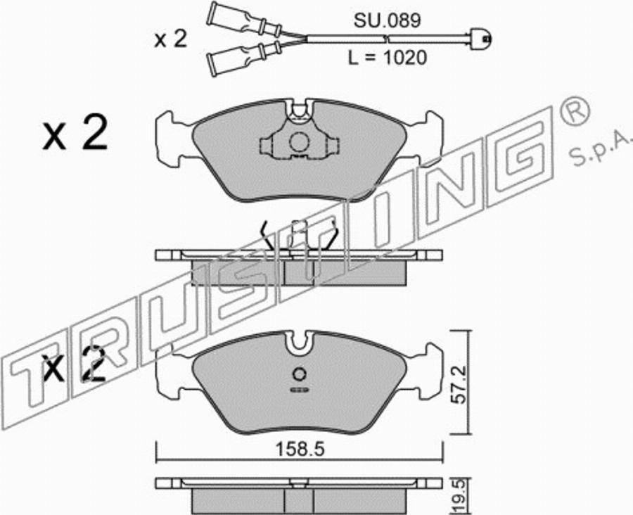 Trusting 093.1W - Гальмівні колодки, дискові гальма autocars.com.ua