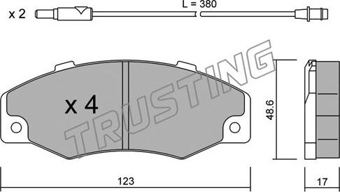 Trusting 098.0 - Тормозные колодки, дисковые, комплект avtokuzovplus.com.ua