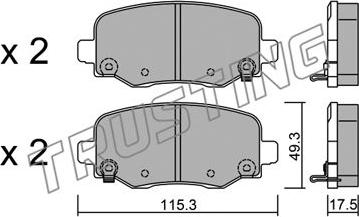 Trusting 1018.0 - Гальмівні колодки, дискові гальма autocars.com.ua