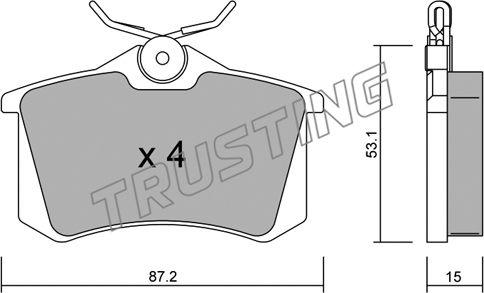 Trusting 102.0 - Гальмівні колодки, дискові гальма autocars.com.ua