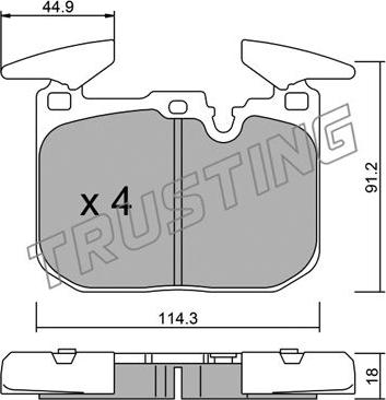 Trusting 1039.0 - Тормозные колодки, дисковые, комплект avtokuzovplus.com.ua