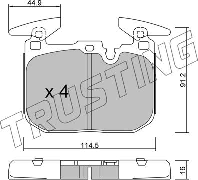 Trusting 1039.3 - Гальмівні колодки, дискові гальма autocars.com.ua