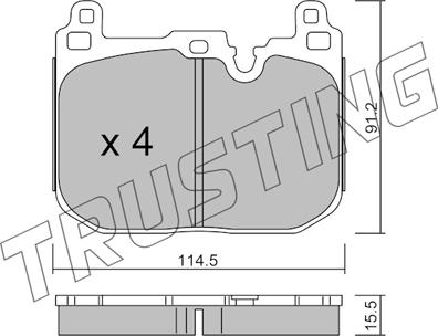 Trusting 1039.4 - Гальмівні колодки, дискові гальма autocars.com.ua