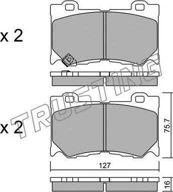 Trusting 1053.0 - Тормозные колодки, дисковые, комплект avtokuzovplus.com.ua