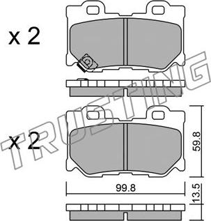 Trusting 1054.0 - Гальмівні колодки, дискові гальма autocars.com.ua